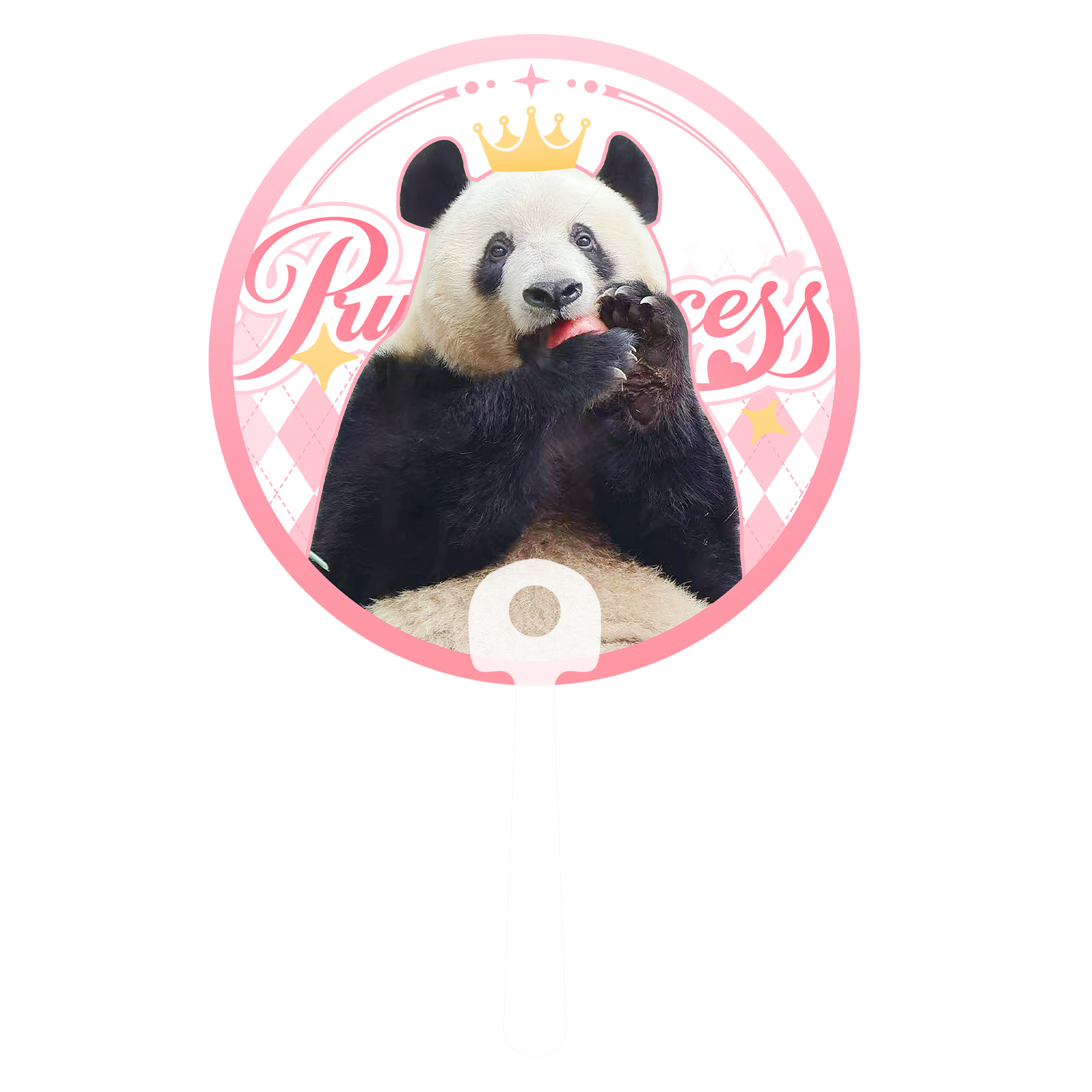 上野パンダファミリー応援うちわ（PVC素材）