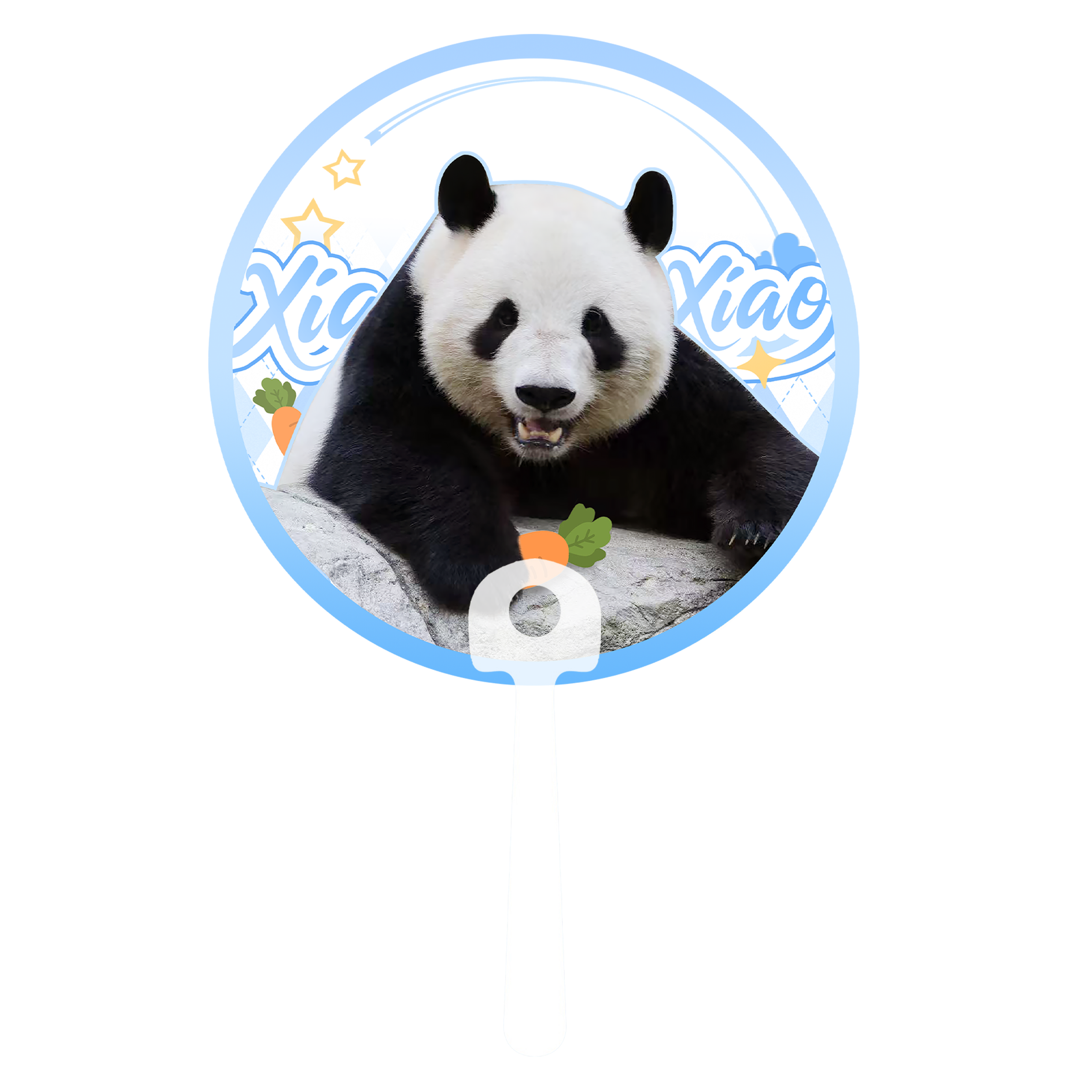 上野パンダファミリー応援うちわ（PVC素材）