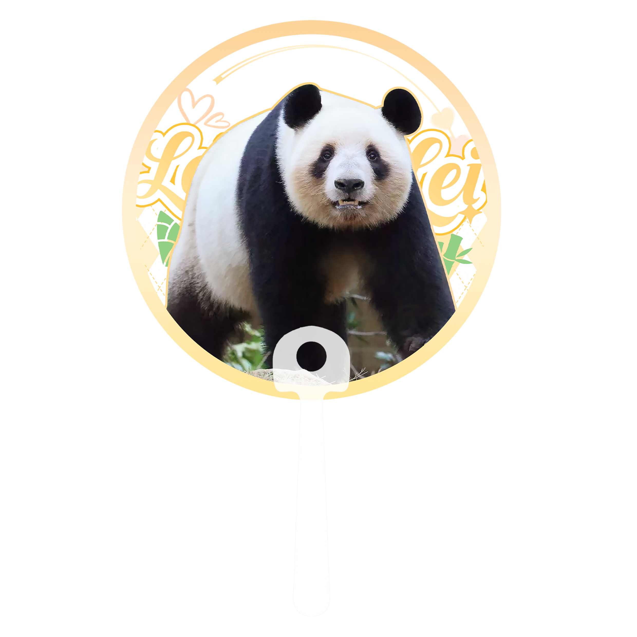 上野パンダファミリー応援うちわ（PVC素材）