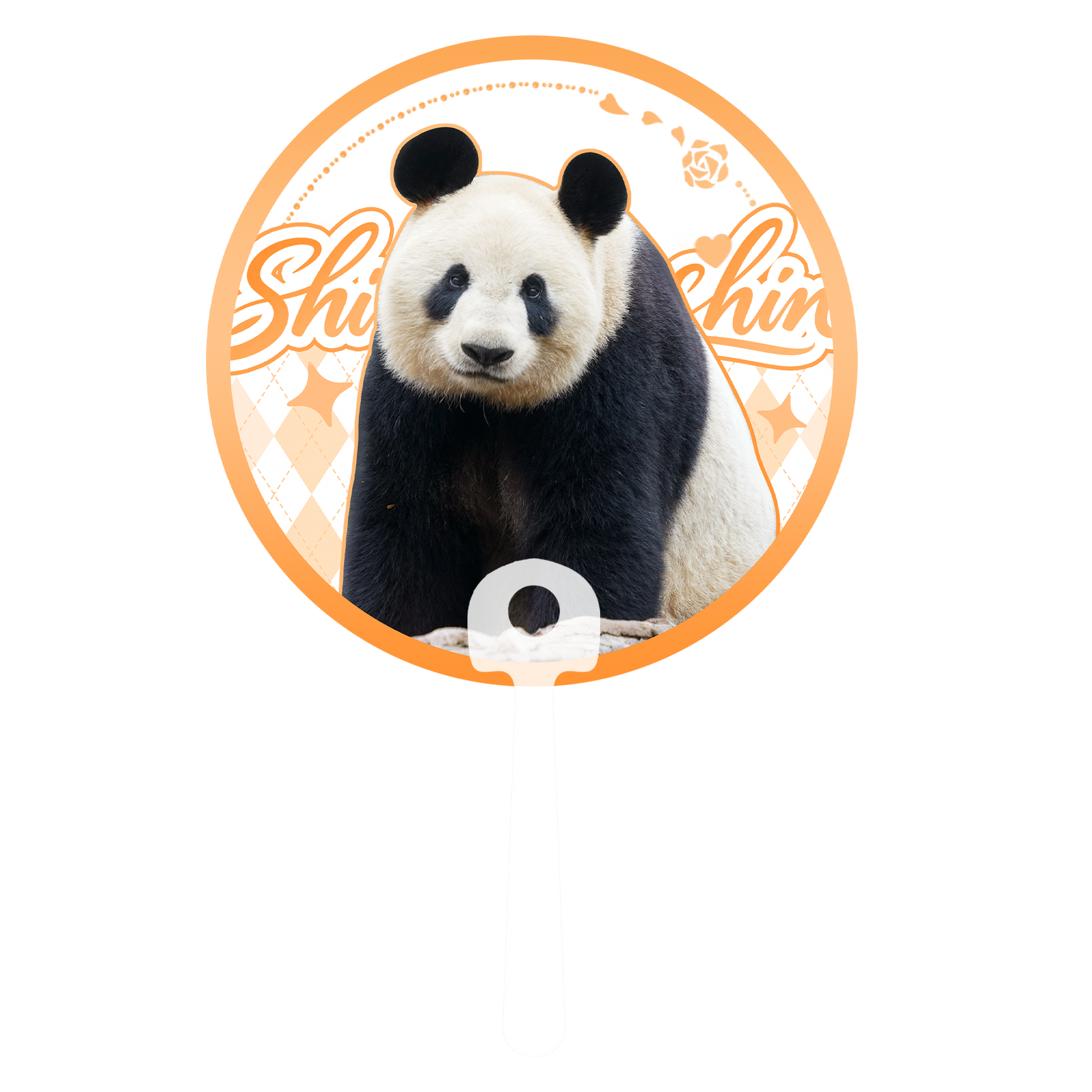 上野パンダファミリー応援うちわ（PVC素材）