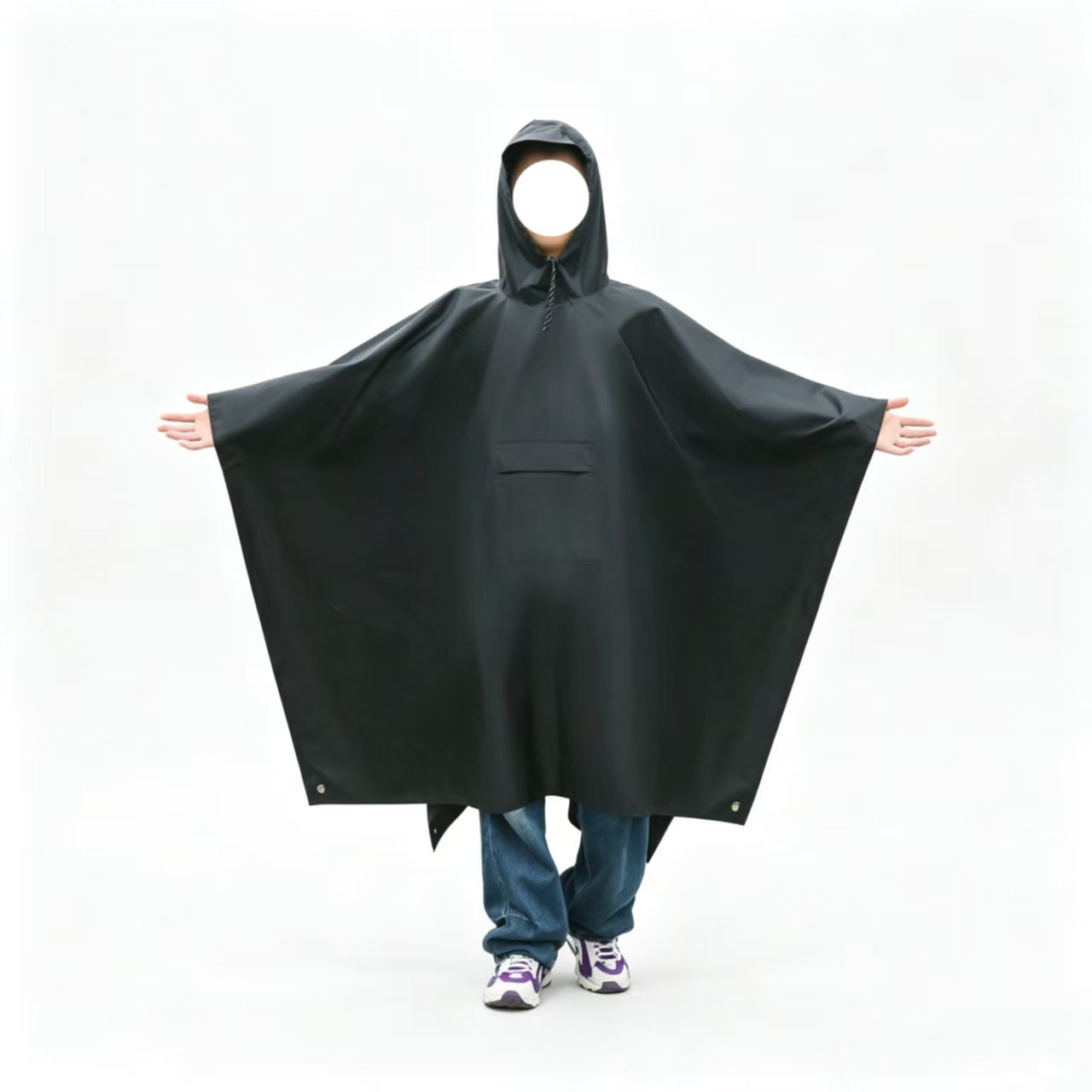 レインコート（収納可能・男女兼用）カメラレンズ用レインカバー付き
