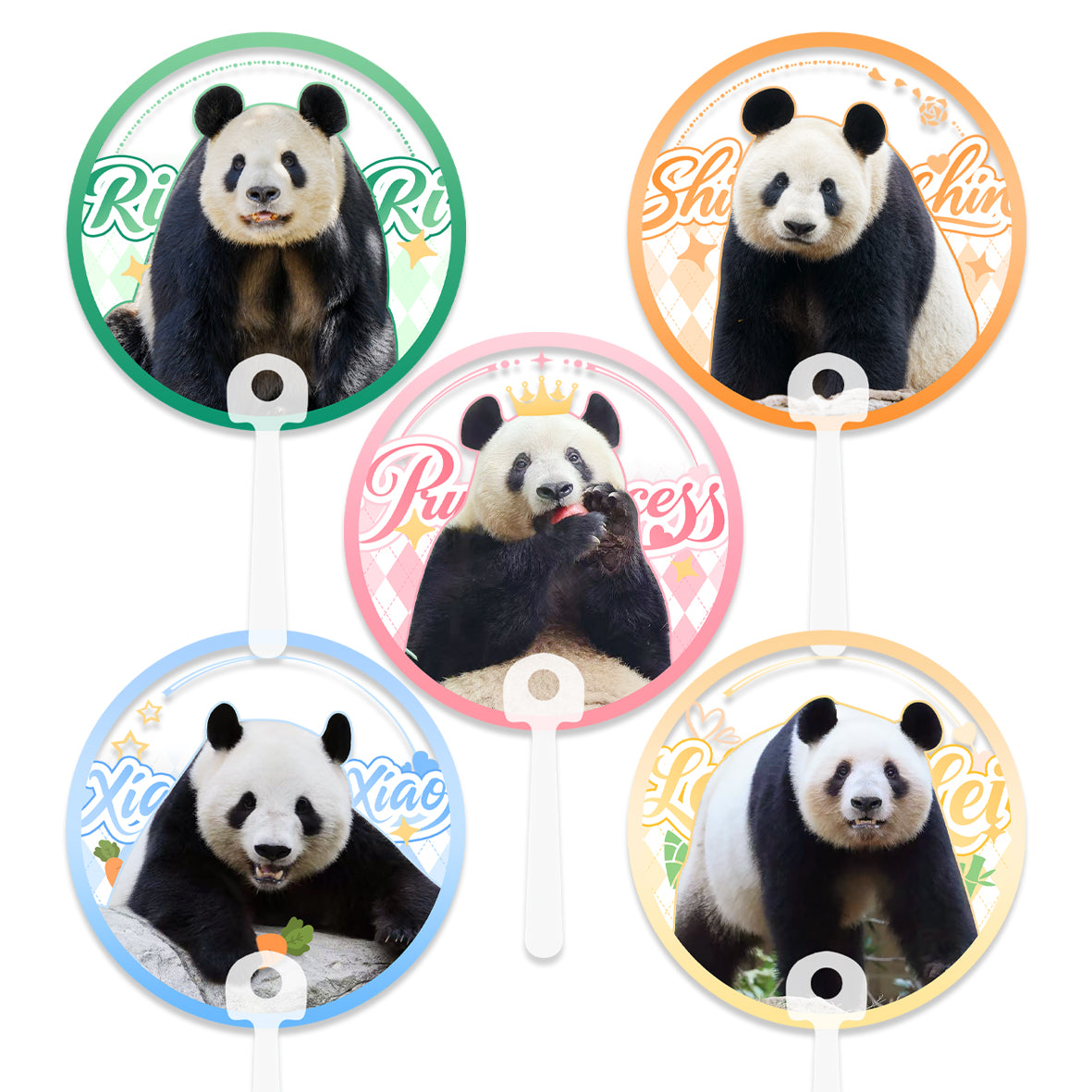 上野パンダファミリー応援うちわ（PVC素材）